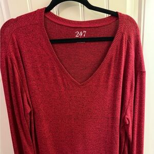 Maurices Women's Red V-Neck Sweater